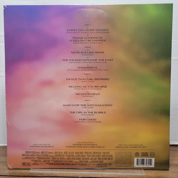 VINYL Wicked: For Good Sndtrk - 2 Pink & Green Glitter LP + Poster NEW / SEALED - Picture 5 of 6